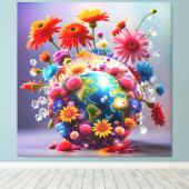 Planeet Aarde Canvas Afdruk (Insitu (Houten vloer))