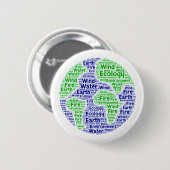 Planeet Aarde Ecologie Woord Kunst Ronde Button 5,7 Cm (Voorkant /achterkant)