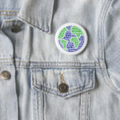 Planeet Aarde Ecologie Woord Kunst Ronde Button 5,7 Cm (In situ)