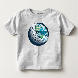 Planeet Aarde en Zijn Maan: Celestial Wonder Unise Kinder Shirts