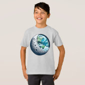 Planeet Aarde en Zijn Maan: Celestial Wonder Unise T-shirt (Voorkant volledig)