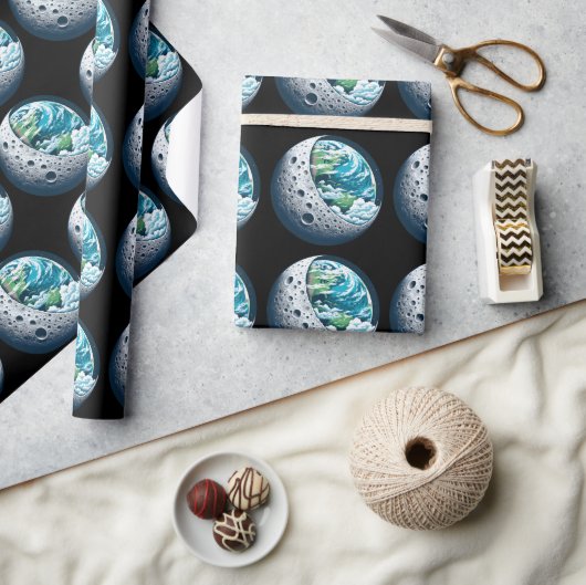 Planeet Aarde en Zijn Maan: Hemelwonder Cadeaupapier (Crafts)
