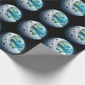 Planeet Aarde en Zijn Maan: Hemelwonder Cadeaupapier (Hoek)