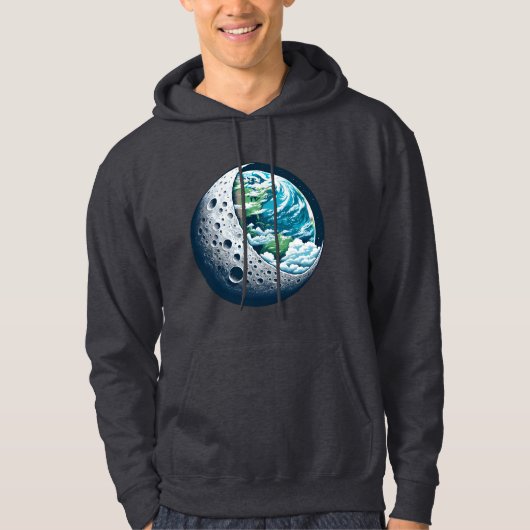 Planeet Aarde en Zijn Maan: Hemelwonder Hoodie (Voorkant)