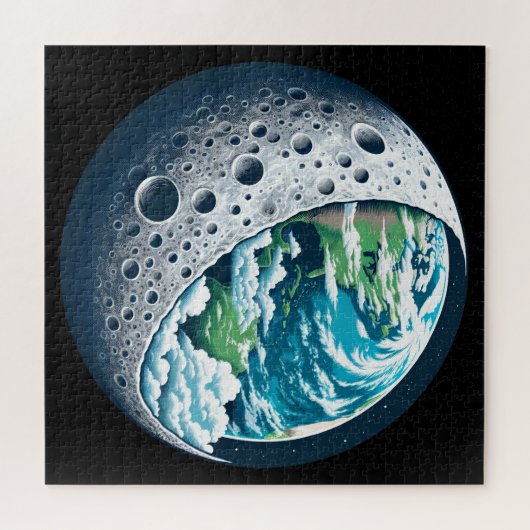 Planeet Aarde en Zijn Maan: Hemelwonder Legpuzzel (Horizontaal)