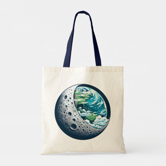 Planeet Aarde en Zijn Maan: Hemelwonder Tote Bag (Achterkant)
