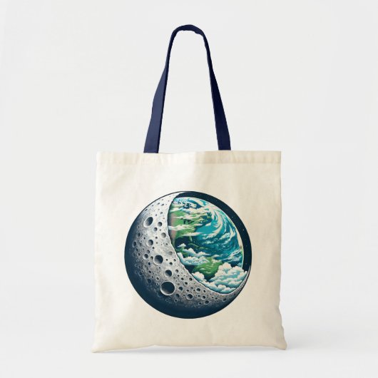 Planeet Aarde en Zijn Maan: Hemelwonder Tote Bag (Voorkant)