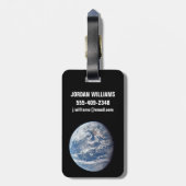Planeet Aarde genomen door de Apollo 11 bemanning. Bagagelabel (Achterkant verticaal)