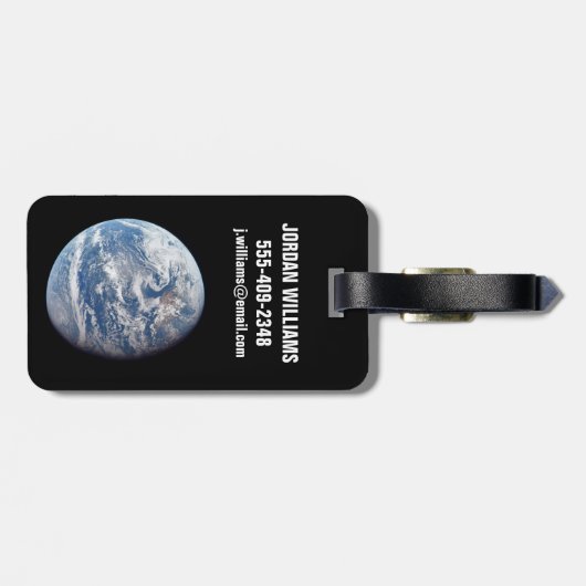Planeet Aarde genomen door de Apollo 11 bemanning. Bagagelabel (Achterkant horizontaal)