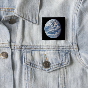 Planeet Aarde genomen door de Apollo 11 bemanning. Vierkante Button 5,1 Cm