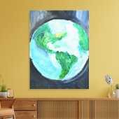 Planeet Aarde Globaal Abstract Canvas Afdruk (Insitu (Woonkamer))