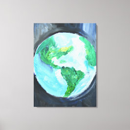 Planeet Aarde Globaal Abstract Canvas Afdruk