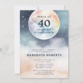 Planeet Aarde Hemel 40ste Verjaardag Kaart (Voorkant)