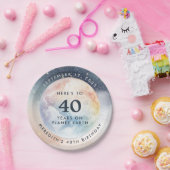 Planeet Aarde Hemel 40ste Verjaardag Papieren Bordje (Feest)