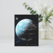 Planeet aarde met sterren rondom briefkaart (Staand voorkant)