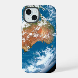 Planeet aarde met wolken boven Australië. iPhone 15 Case