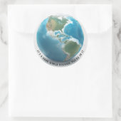 planeet Aarde met wolken Ronde Sticker (Tas)