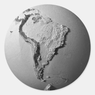 Planeet Aarde op witte achtergrond - Zuid-Amerika Ronde Sticker