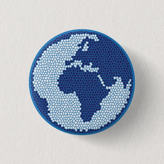Planeet Aarde Ronde Button 3,2 Cm (Voorkant)