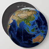 Planeet Aarde Ronde Button 6,0 Cm (Voorkant /achterkant)