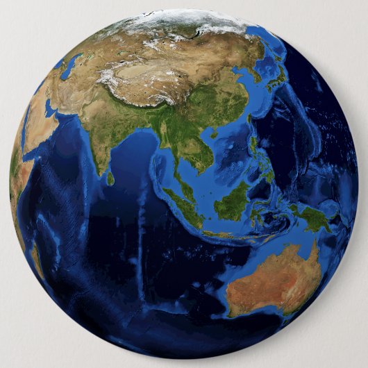 Planeet Aarde Ronde Button 6,0 Cm (Voorkant)