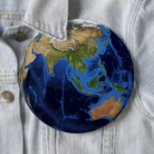 Planeet Aarde Ronde Button 6,0 Cm (In situ)