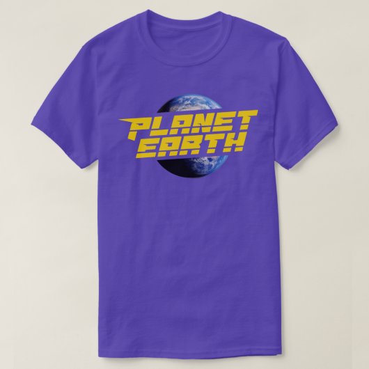 Planeet aarde ruimte universum badge t-shirt (Design voorkant)