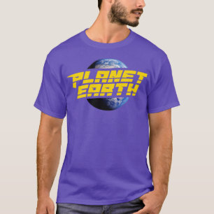 Planeet aarde ruimte universum badge t-shirt