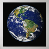 PLANEET AARDE RUIMTEFOTOGRAFIE BLAUW GREENS ZWARTE POSTER (Voorkant)