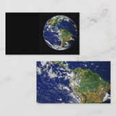 PLANEET AARDE RUIMTEFOTOGRAFIE BLAUW GREENS ZWARTE VISITEKAARTJE (Voorkant / Achterkant)