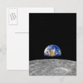 Planeet Aarde stijgend over maan Briefkaart (Voorkant / Achterkant)