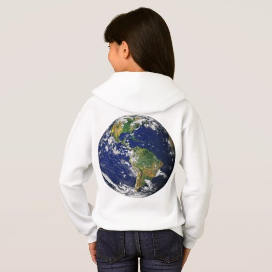 PLANEET AARDE UIT SPACE Girls' Hoodie (Achterkant volledig)