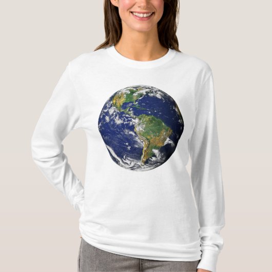 PLANEET AARDE VAN RUIMTE, lange hoes voor vrouwen T-shirt (Voorkant)