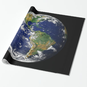 PLANEET AARDE VAN RUIMTEGlossy Wrapping Paper Cadeaupapier