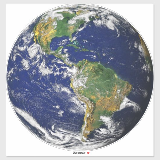 PLANEET AARDE VANAF DE RUIMTE 14" SQ. Huidkanker S Sticker (Vel)