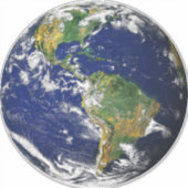 PLANEET AARDE VANAF DE RUIMTE 14" SQ. Huidkanker S Sticker (Voorkant)