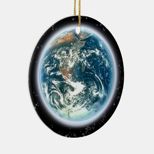 Planeet Aarde vanuit de ruimte Keramisch Ornament (Rechts)