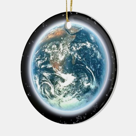 Planeet Aarde vanuit de ruimte Keramisch Ornament (Links)