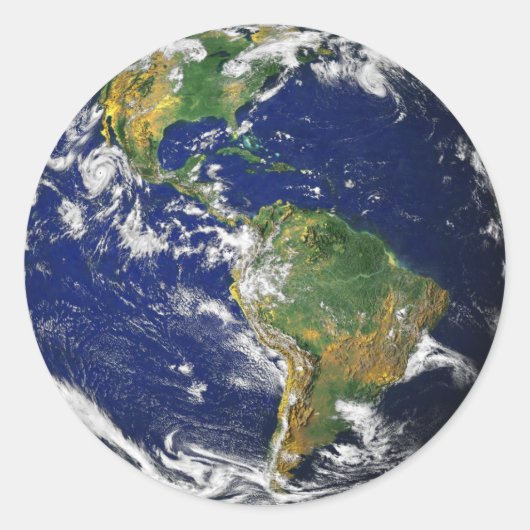 PLANEET AARDE VANUIT DE RUIMTE Kleine Stickers (Voorkant)