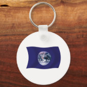 Planeet Aarde Vlag Sleutelhanger (Voorkant)