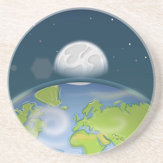 Planeet Aarde Zandsteen Onderzetter (Voorkant)