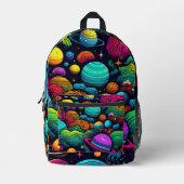 Planeet achtergrond bedrukte rugzak (Voorkant)