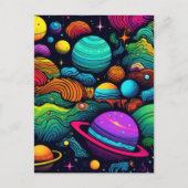 Planeet achtergrond briefkaart (Voorkant)