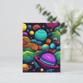 Planeet achtergrond briefkaart (Staand voorkant)