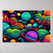 Planeet achtergrond GROOT Poster (Voorkant)