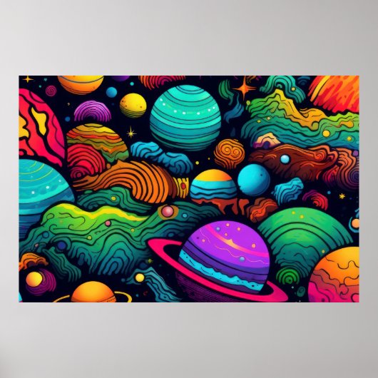 Planeet achtergrond GROOT Poster (Voorkant)
