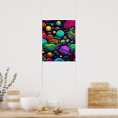 Planeet achtergrond poster (Keuken)