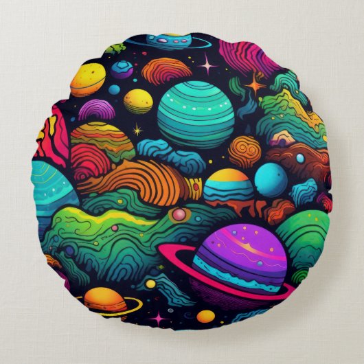 Planeet achtergrond rond kussen (Voorkant)