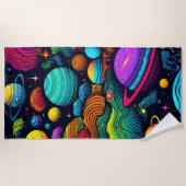 Planeet achtergrond strandlaken (Voorkant)