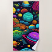 Planeet achtergrond strandlaken (Voorkant)